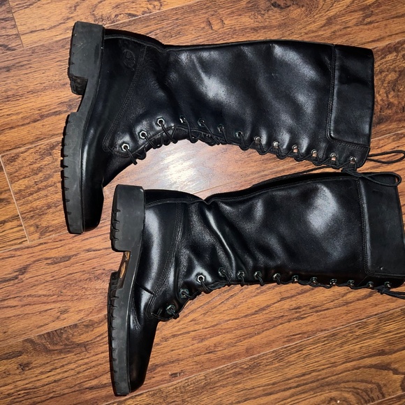 Timberland lace-up combat Black Leather Boots - Picture 3 of 12